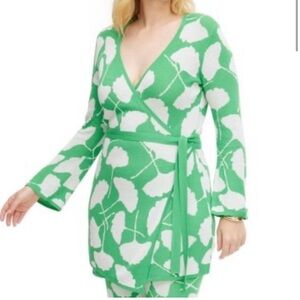 NWT Diane Von Furstenberg for Target Green Ginkgo Wrap Dress Size XXS DVF